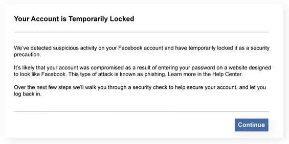 Cárcel de Facebook: "Su cuenta está temporalmente bloqueada"