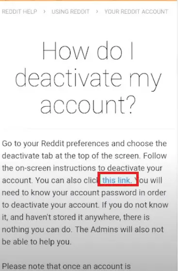 Delete Reddit Account via the Reddit App (Step 6): Confirm the action with your login details