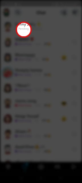"Ausstehend" auf Snapchat
