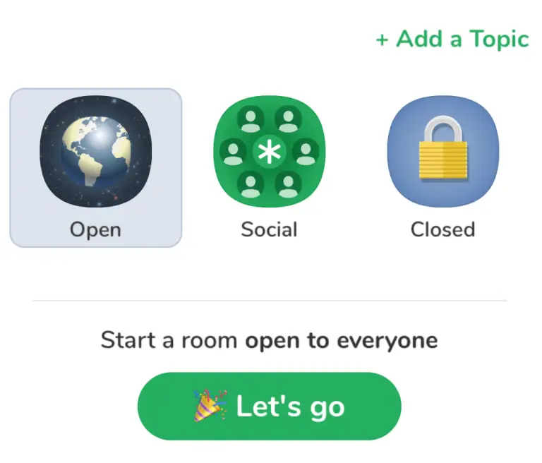 Open Rooms in Clubhouse App