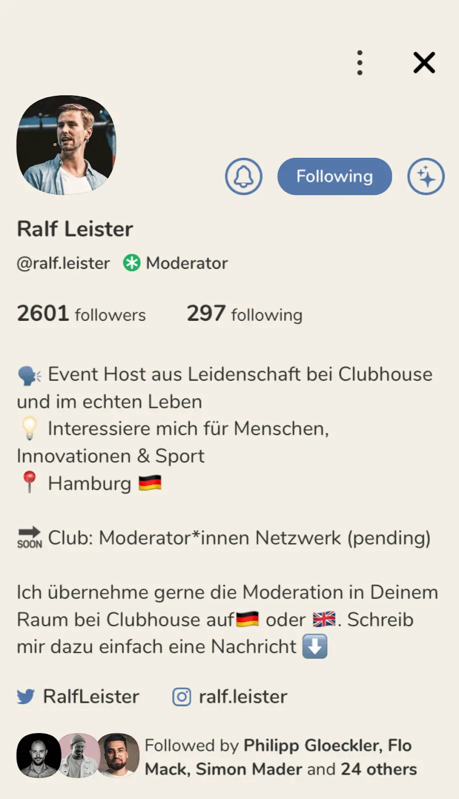 Clubhouse: User Profile