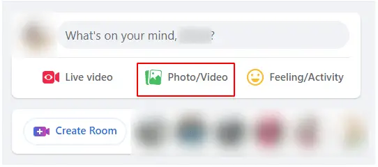 So fügen Sie eine Facebook Vorschaubild eines Videos hinzu (Schritt 1): Laden Sie Ihr Video auf Facebook unter "Foto/Video" hoch.