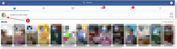 Mehrere Personen auf Faceboook entfreunden (Schritt 2): Gehe über den Avatar zu deinem Profil