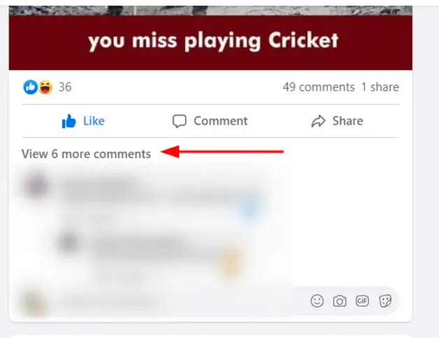 How to turn comments off on Facebook (Step 2): Click &quot;View More Comments&quot;