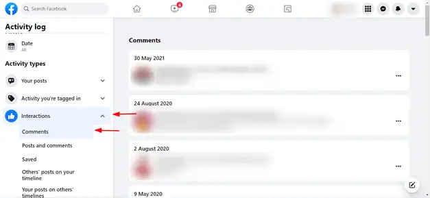 How to turn comments off on Facebook (Step 6): Click &quot;Interaction&quot;