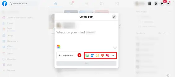 How to post on Facebook (Step 3): Add photos, videos, emotions, etc. to your post