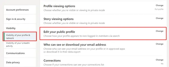 View your LinkedIn profile like others (Step 4): Select &quot;Edit your public profile&quot;