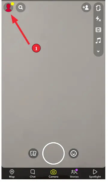 Snapchat-Filter aktivieren (Schritt 2): Gehen Sie auf Ihr Profilsymbol