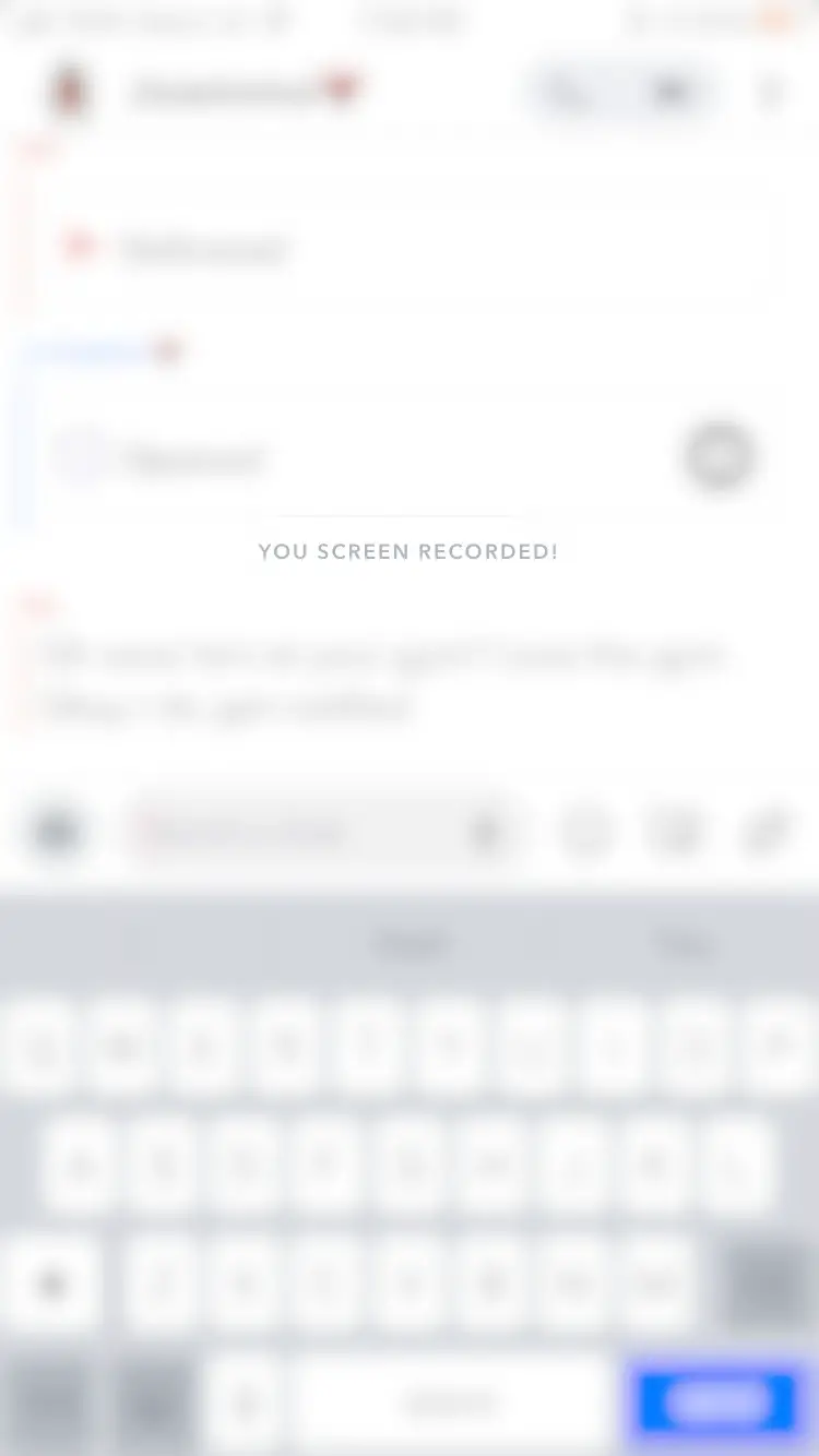 &quot;You screen recorded&quot; message in Snapchat on iPhone/iOS
