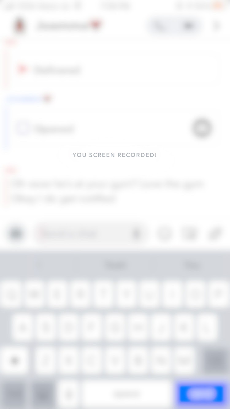 "You screen recorded" message in Snapchat on iPhone/iOS