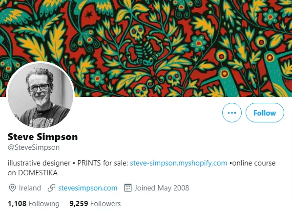 Twitter Banner Image Example: Use Patterns