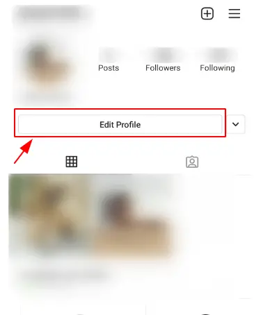 Add YouTube to Instagram Bio (Step 4): Select "Edit Profile"